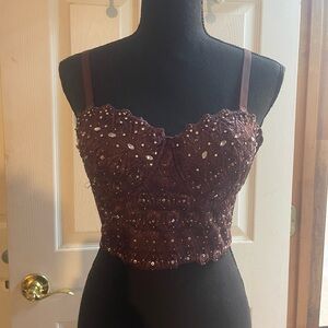 Medium purple diamond corset top